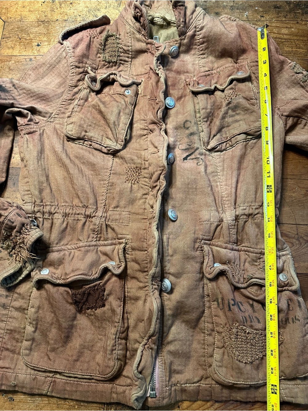 Upcycled // heavily mended salvaged jacket - Picture 6 of 14